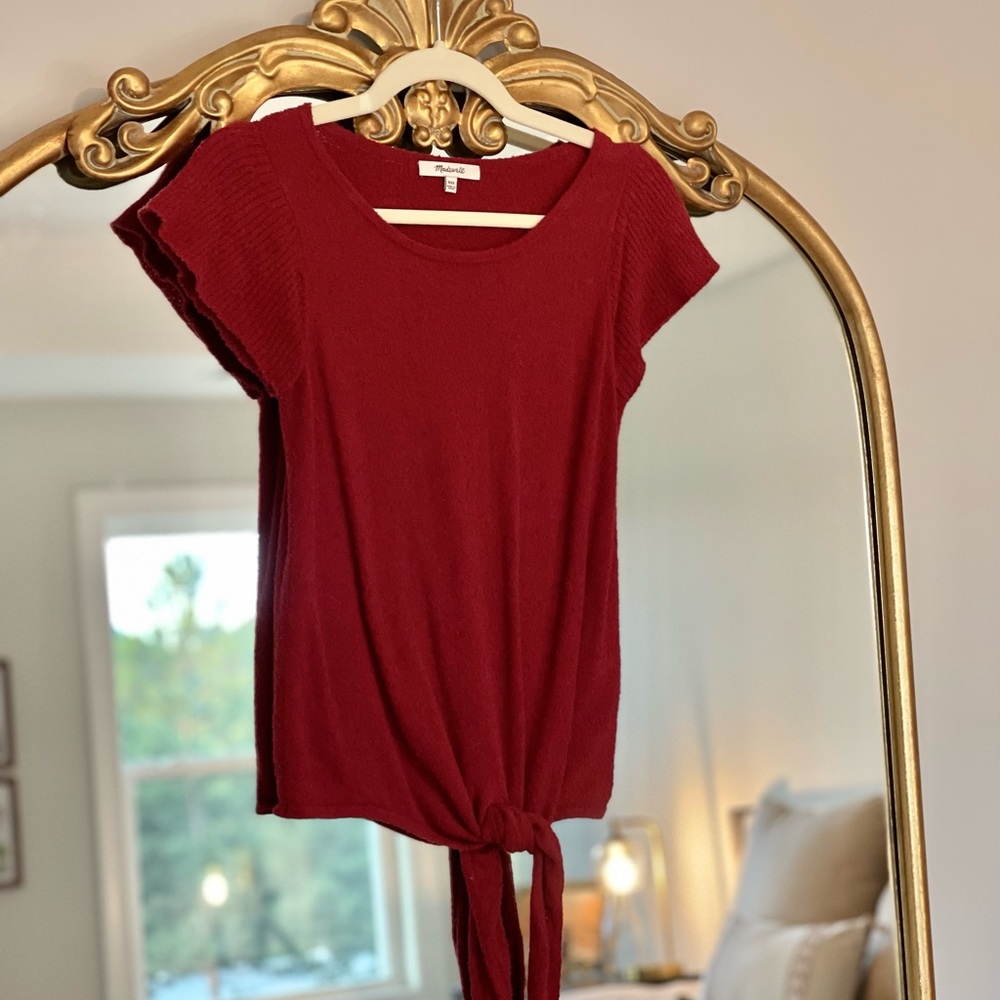 Red Madewell Front Tie Top